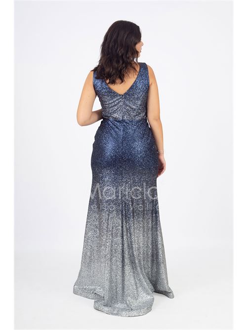 abito lungo pioggia di strass MARICLA ELEGANCE | SE8390BLU